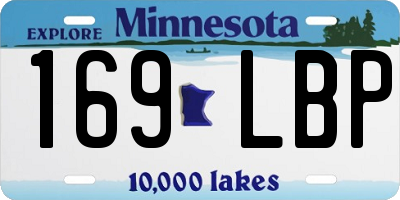 MN license plate 169LBP