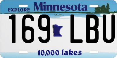 MN license plate 169LBU