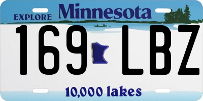 MN license plate 169LBZ