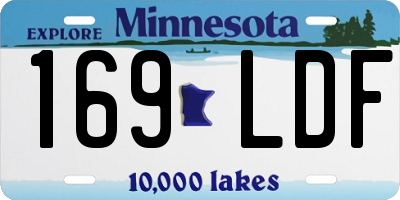 MN license plate 169LDF