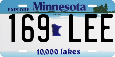 MN license plate 169LEE