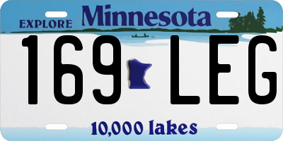 MN license plate 169LEG