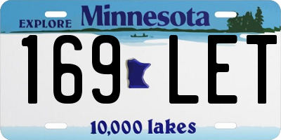 MN license plate 169LET