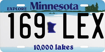 MN license plate 169LEX