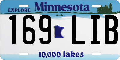 MN license plate 169LIB