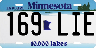 MN license plate 169LIE
