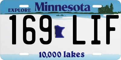 MN license plate 169LIF