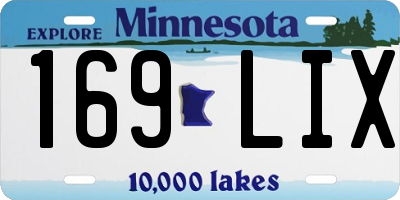 MN license plate 169LIX
