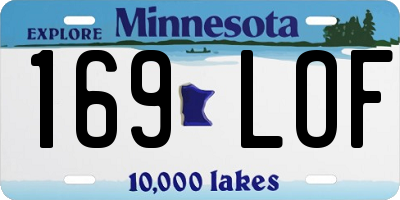 MN license plate 169LOF