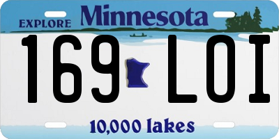 MN license plate 169LOI