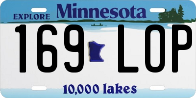 MN license plate 169LOP