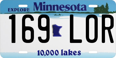 MN license plate 169LOR