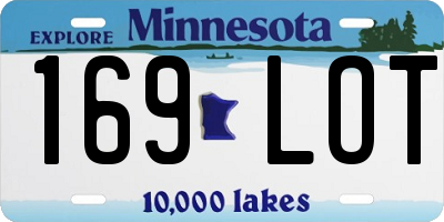 MN license plate 169LOT