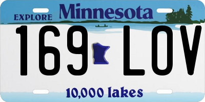 MN license plate 169LOV