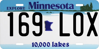 MN license plate 169LOX