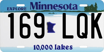 MN license plate 169LQK