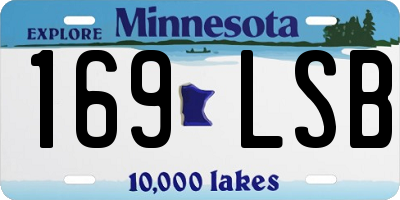 MN license plate 169LSB