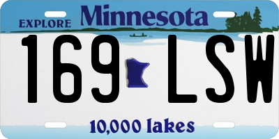 MN license plate 169LSW