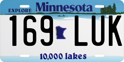 MN license plate 169LUK
