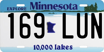 MN license plate 169LUN