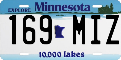 MN license plate 169MIZ