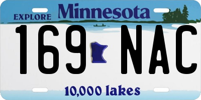MN license plate 169NAC