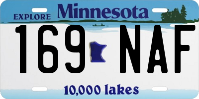 MN license plate 169NAF