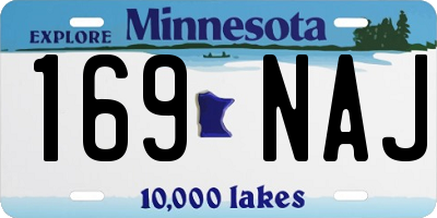 MN license plate 169NAJ