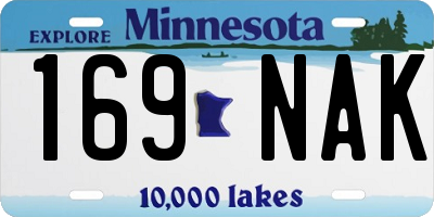 MN license plate 169NAK