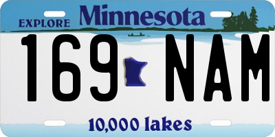 MN license plate 169NAM
