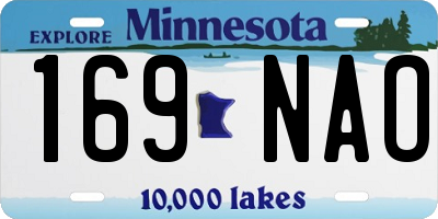 MN license plate 169NAO