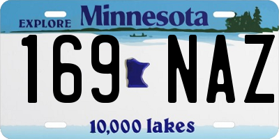 MN license plate 169NAZ
