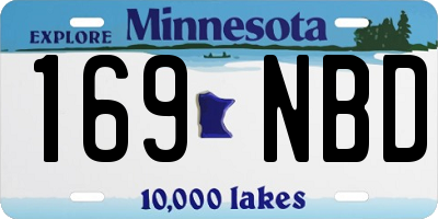 MN license plate 169NBD