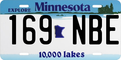 MN license plate 169NBE