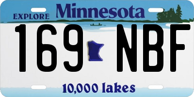 MN license plate 169NBF