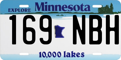 MN license plate 169NBH