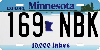 MN license plate 169NBK