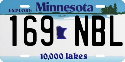 MN license plate 169NBL