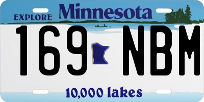 MN license plate 169NBM