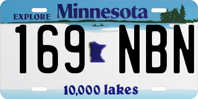 MN license plate 169NBN