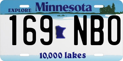 MN license plate 169NBO