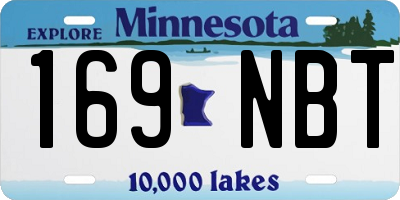 MN license plate 169NBT