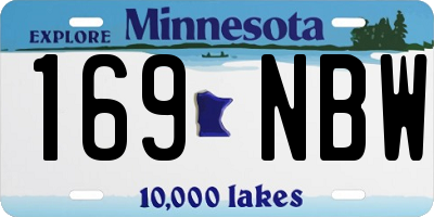 MN license plate 169NBW