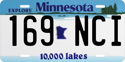 MN license plate 169NCI