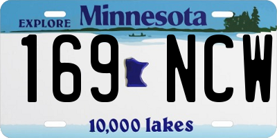 MN license plate 169NCW