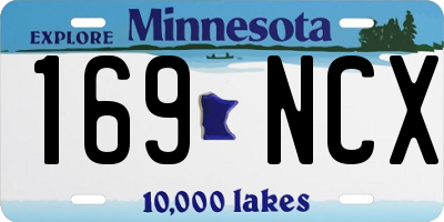 MN license plate 169NCX