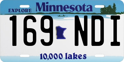 MN license plate 169NDI