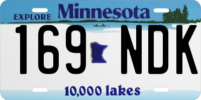 MN license plate 169NDK