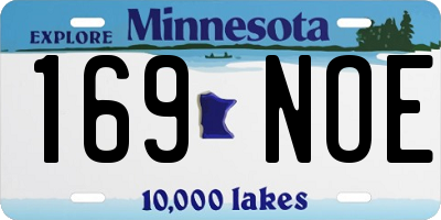 MN license plate 169NOE