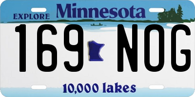 MN license plate 169NOG